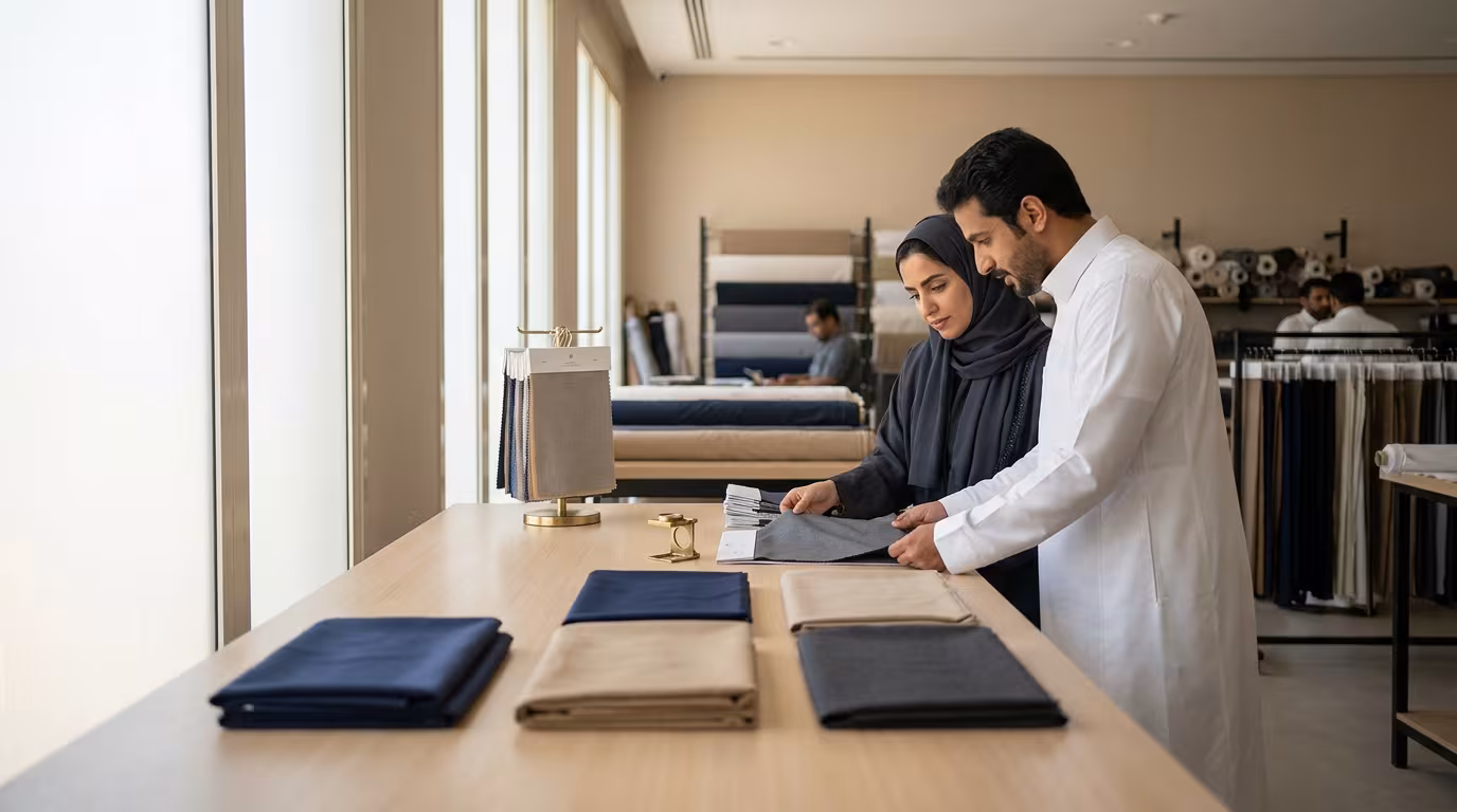 الأقمشة المستدامة للزي الموحد في السعودية: البوليستر المعاد تدويره والألياف السليلوزية والتحقق من ادعاءات المورّدين