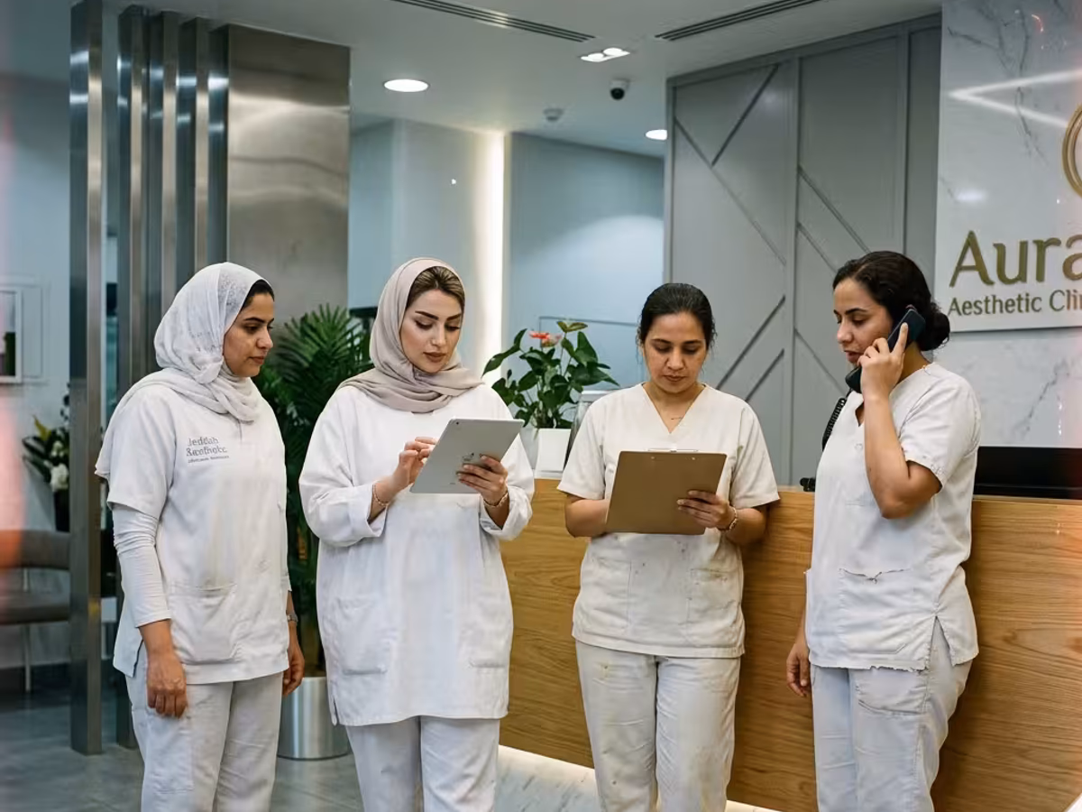 Before — Reconstructing a Saudi Aesthetic Clinic's Uniform Identity