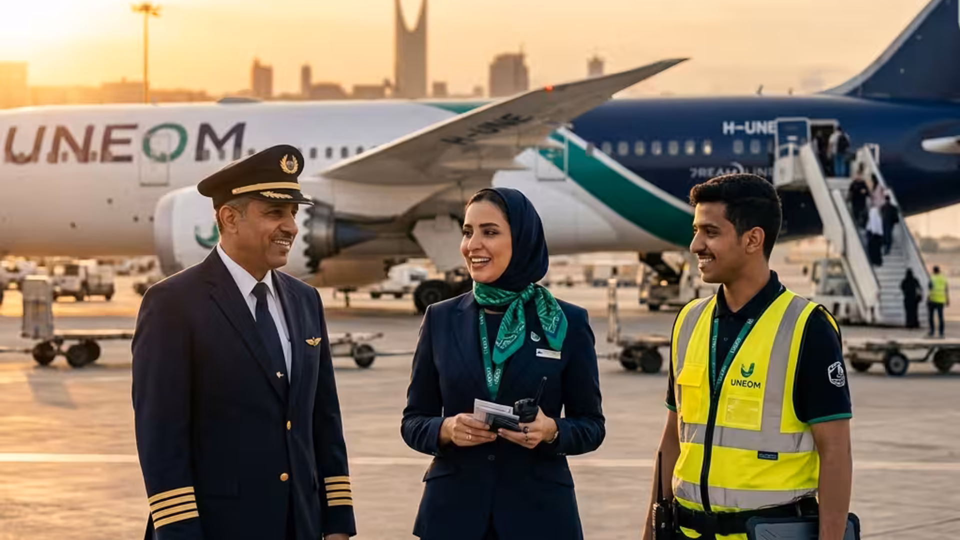 UNEOM Aviation uniforms in Saudi Arabia